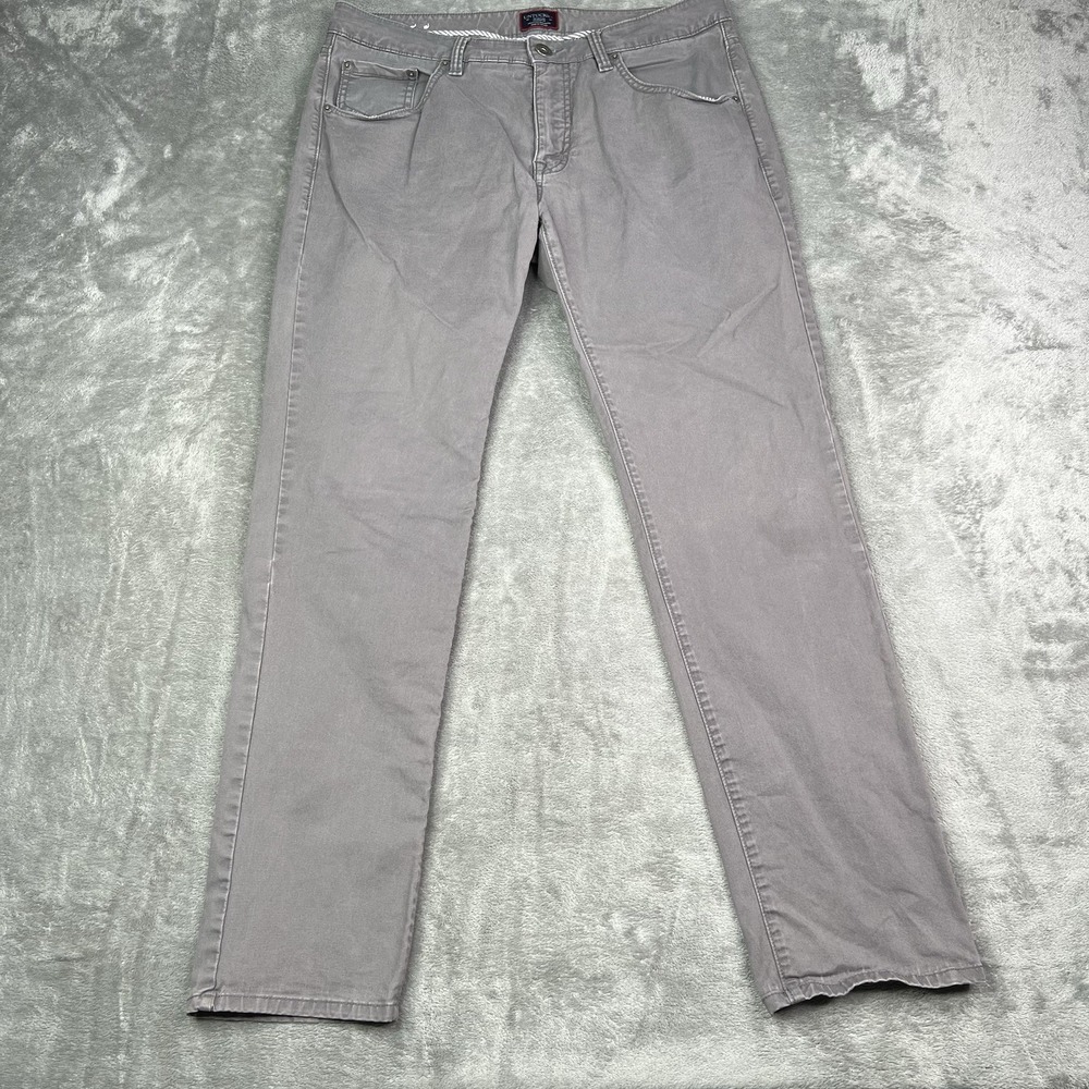 Untuckit Pants Men 34x32 Fit 34x30 Gray Don Santiago Straight Leg Chino 5 Pocket